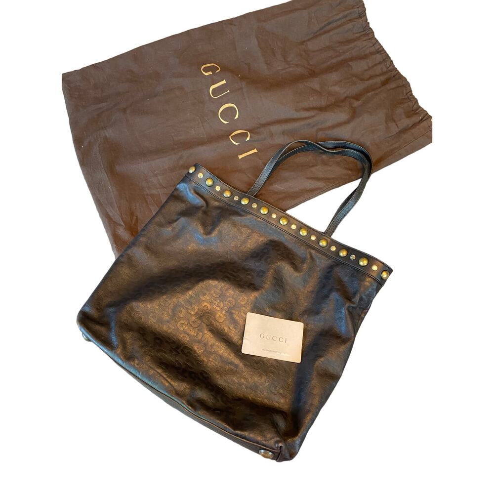EUC AUTHENTIC Large Brown Gucci Babouska Horsebit LARGE 14” TOTE 286304 Dust Bag